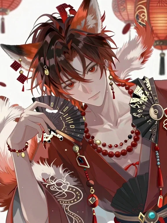 handsome fox spirit at lantern festival