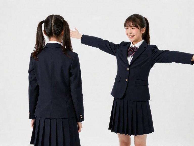 two female high school students in blazers