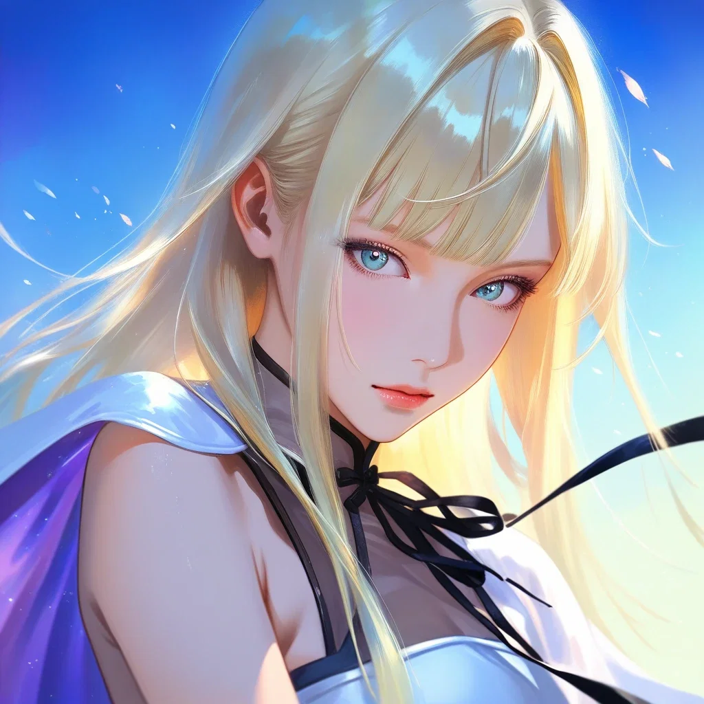 anime girl portrait detailed watercolor painting