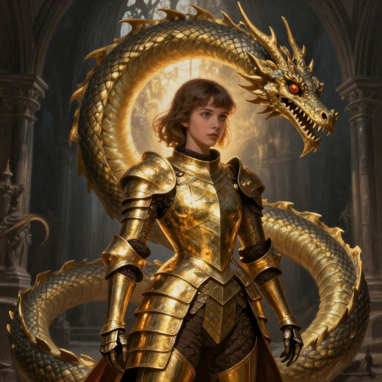 gothic crypt armored girl with dragon