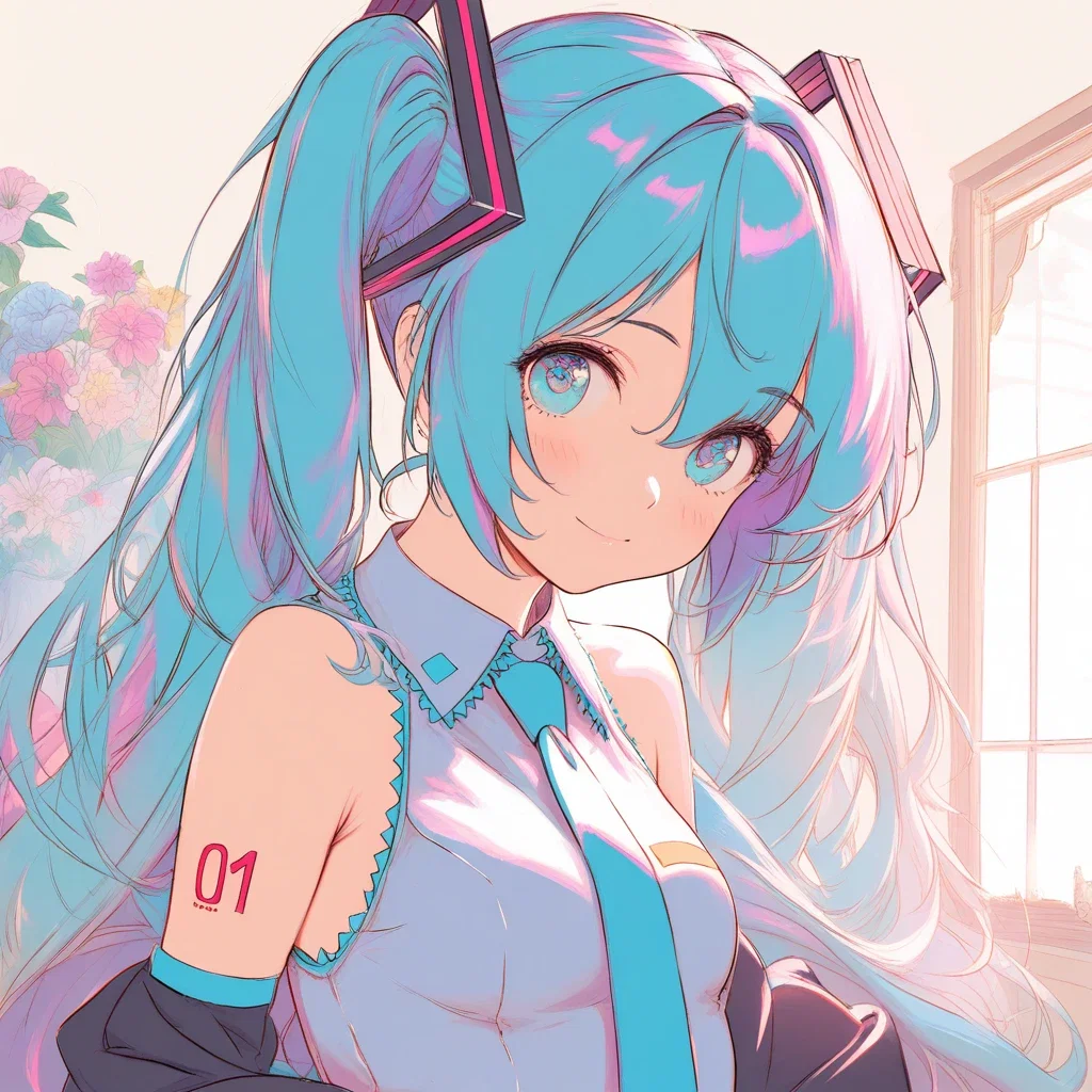 pencil sketch pastel colors alphonse mucha hatsune miku