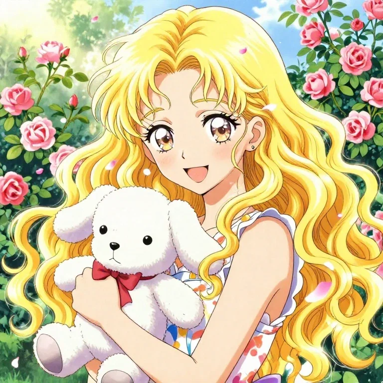 draw shoujo manga beautiful girl holding stuffed animal