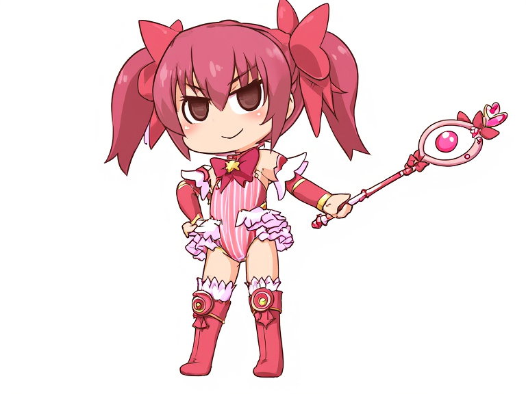 magical girl chibi twin tails ribbon sassy