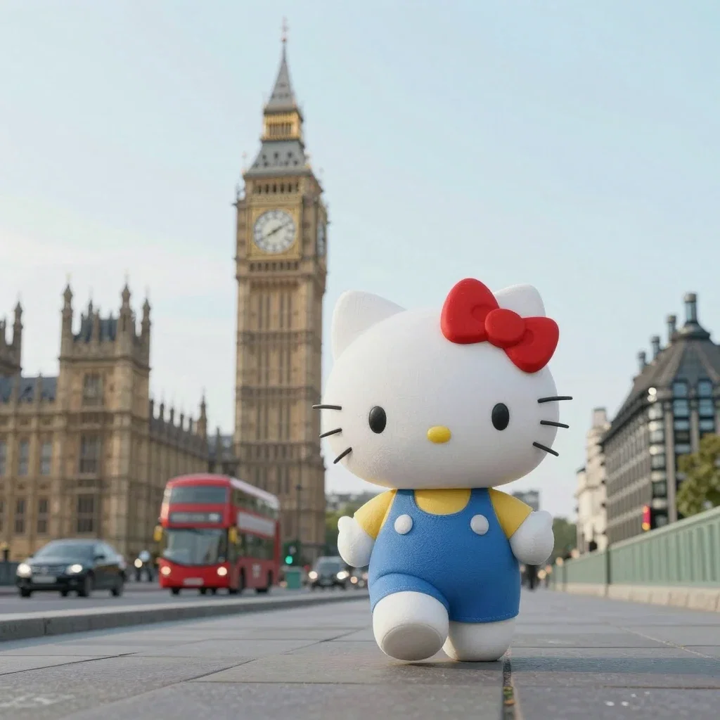 hello kitty walking london big ben