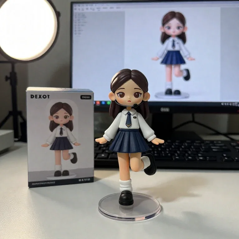 kpop idol figurine product photo display