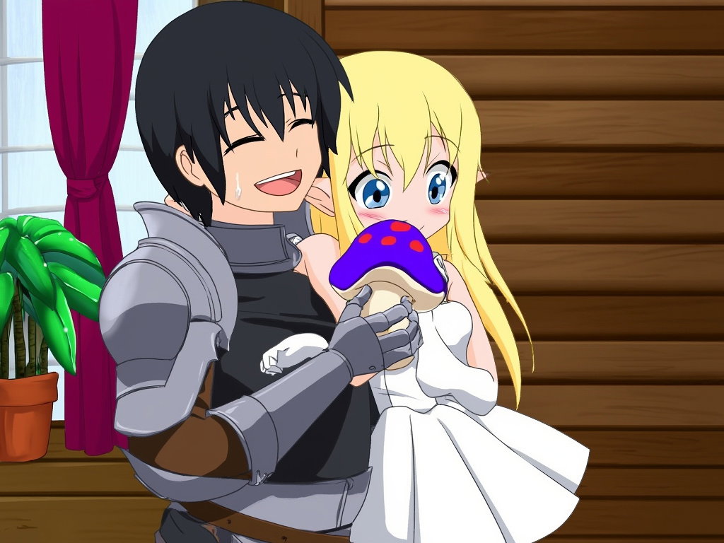 anime fantasy warrior elf log house