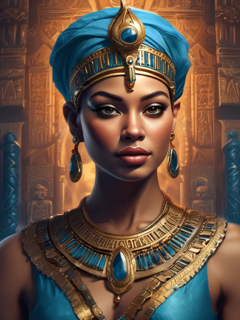 egyptian princess bust fantasy art regal