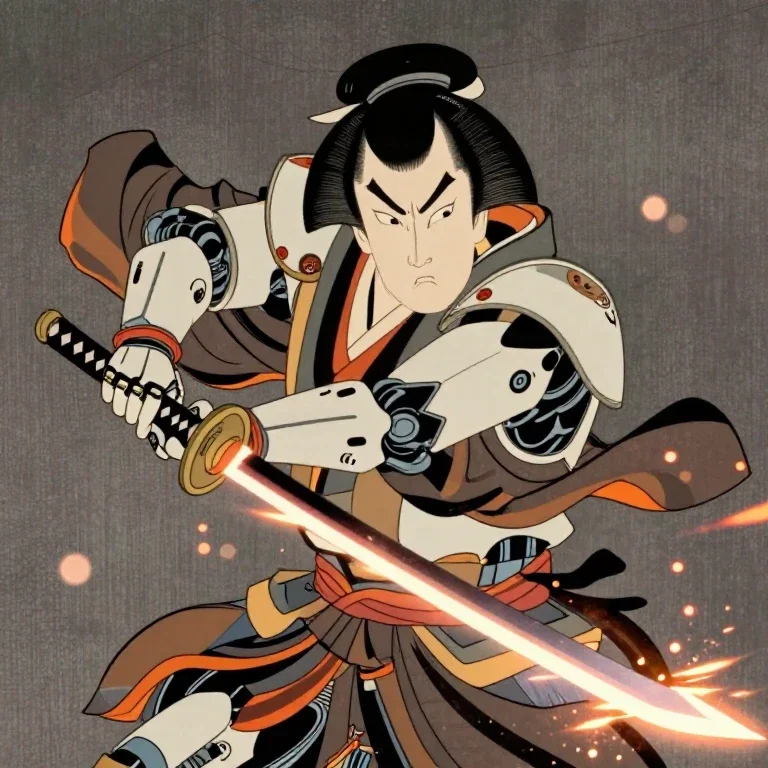 ukiyo e kabuki actor dramatic pose