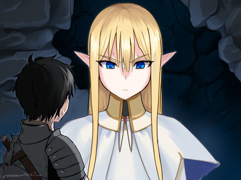 elf warrior dark fantasy anime art