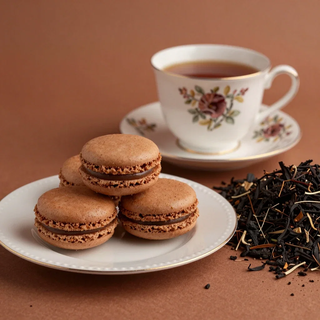 black tea macaron