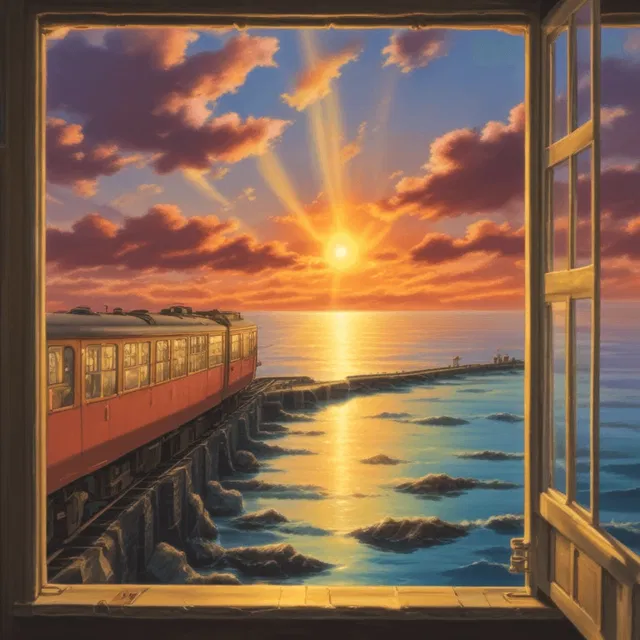 Train Crossing the Sea