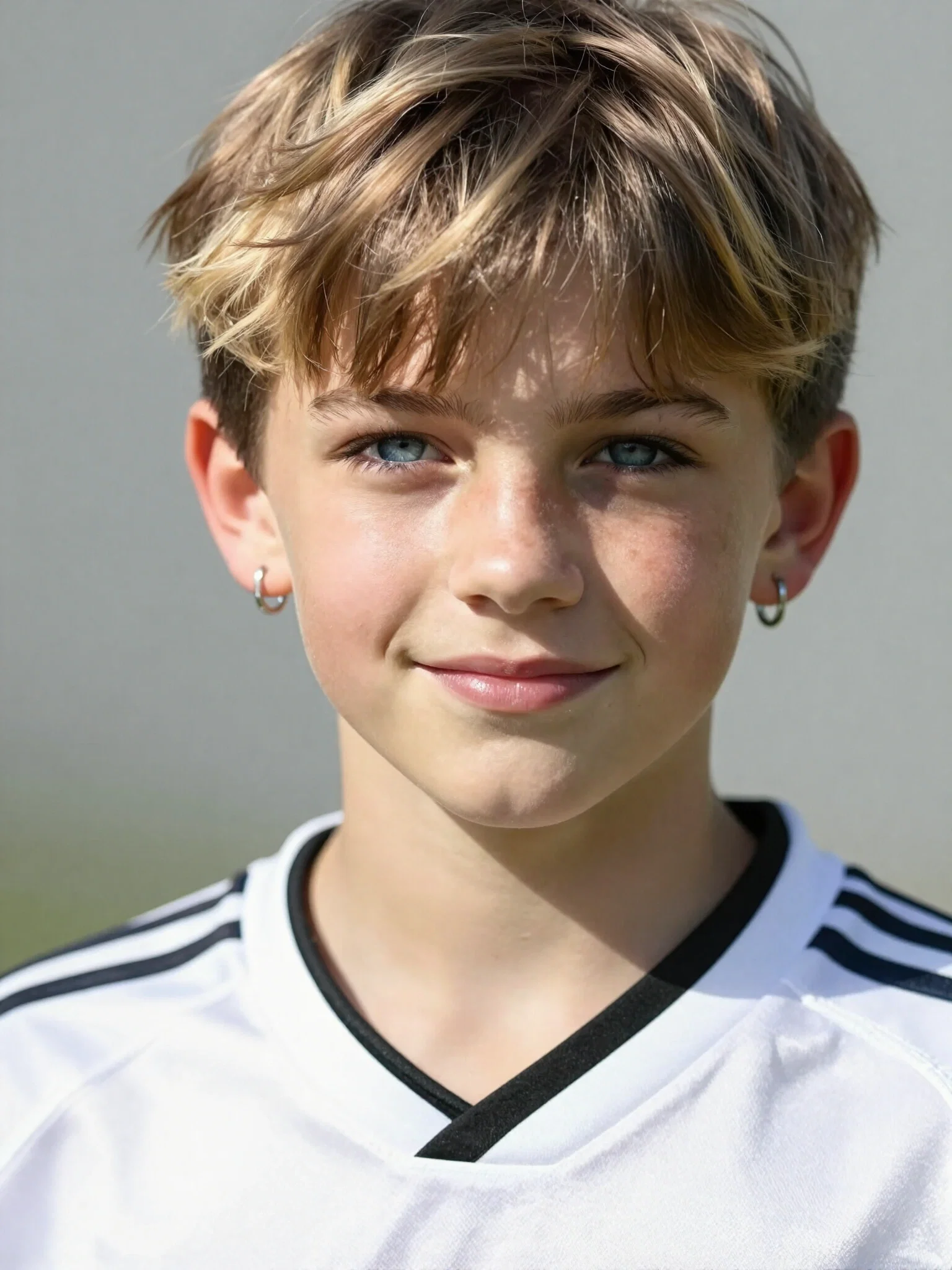 white soccer shirt with patches 2K