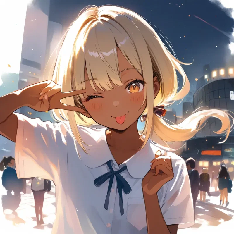 金髪黒ギャルの女の子