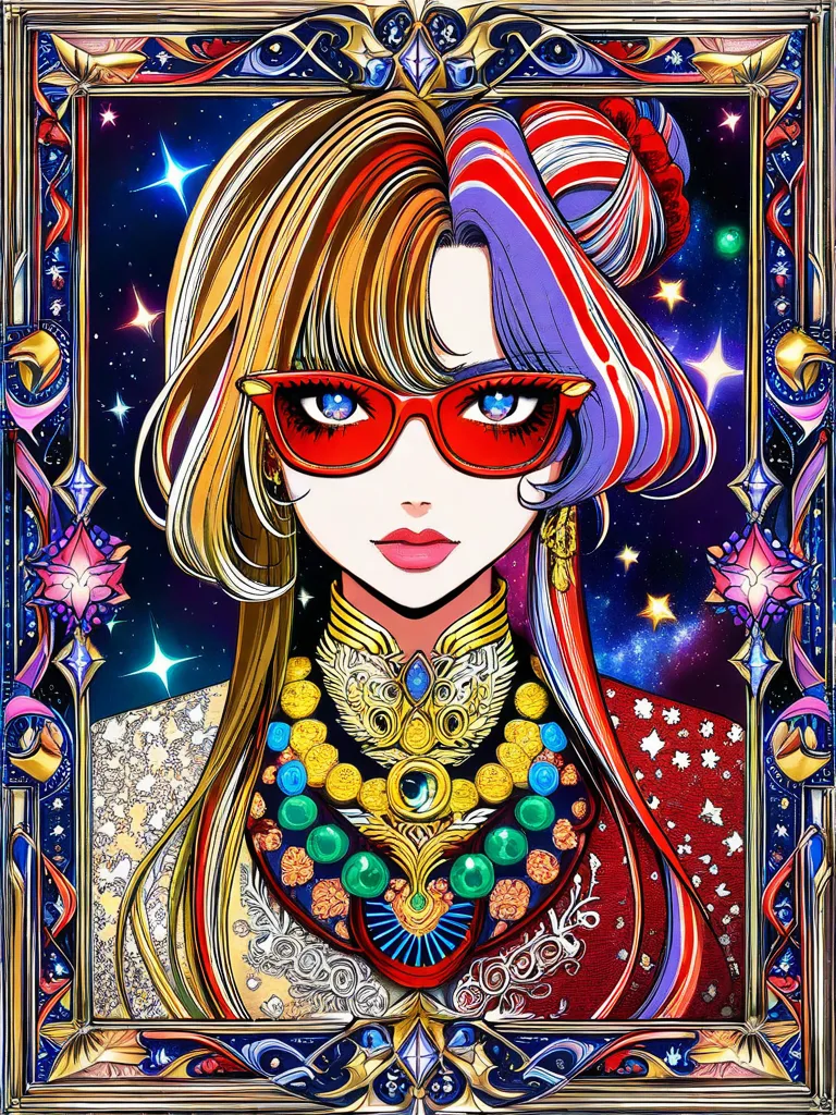 Necklace📿, Magenta Scrunchie➰, Red Glasses👓