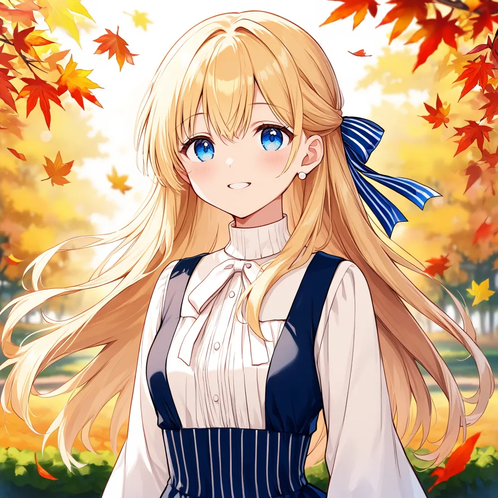 紅葉の中で
