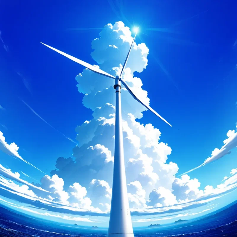 青空と風力発電