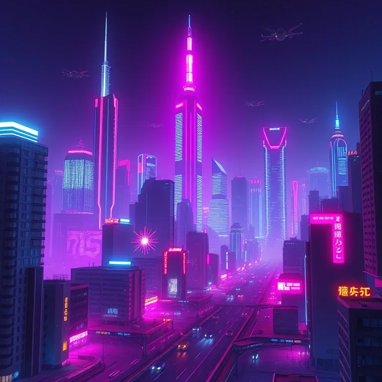 Cyberpunk city at night  PART4