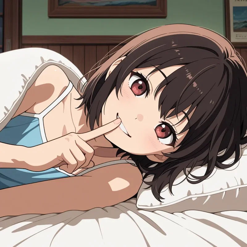 小声でおしゃべりしようとするお泊り会に来た女の子