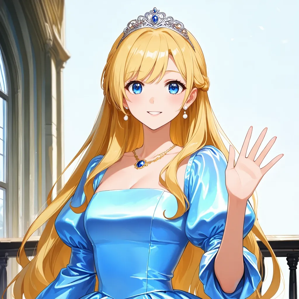 手を振るお姫様