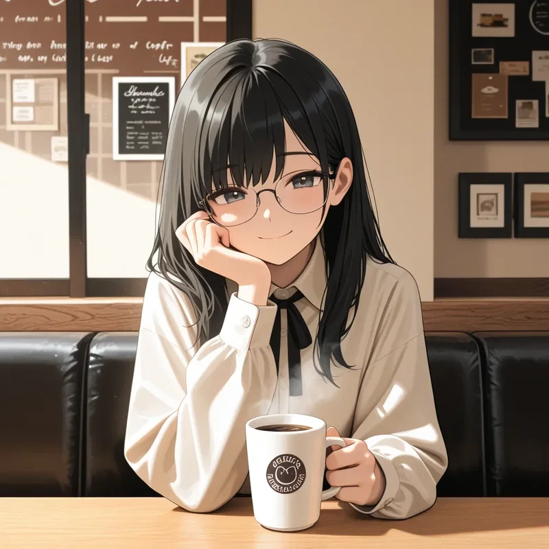 笑う眼鏡をかけた女の子