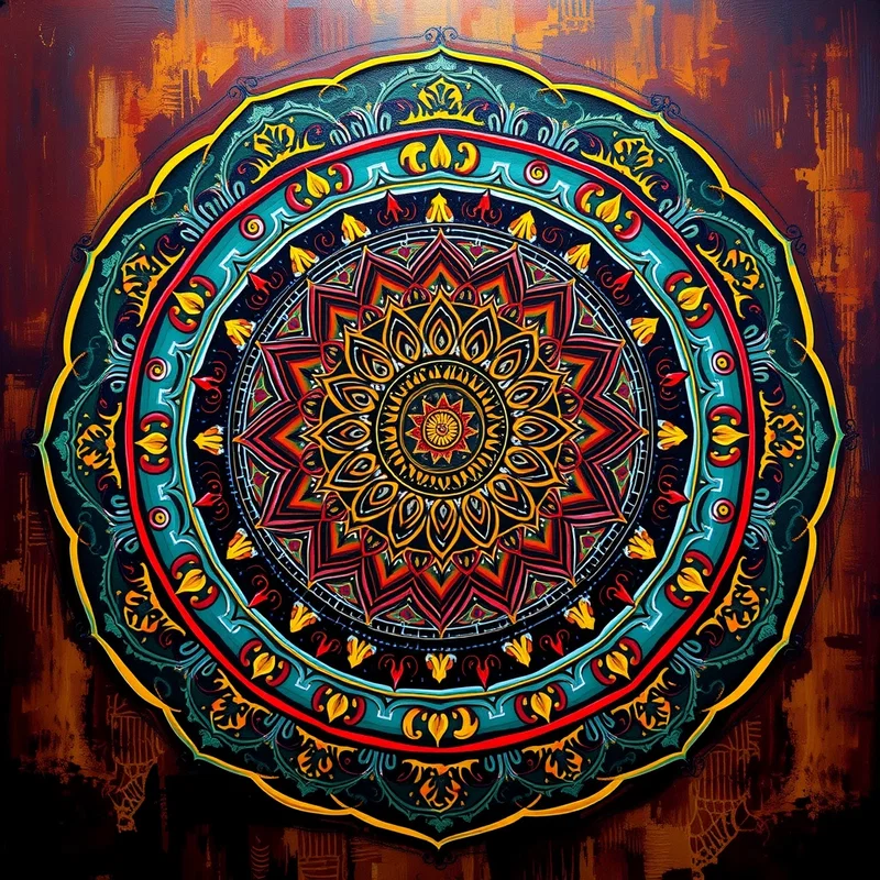 Mandala en Peinture à l'Huile