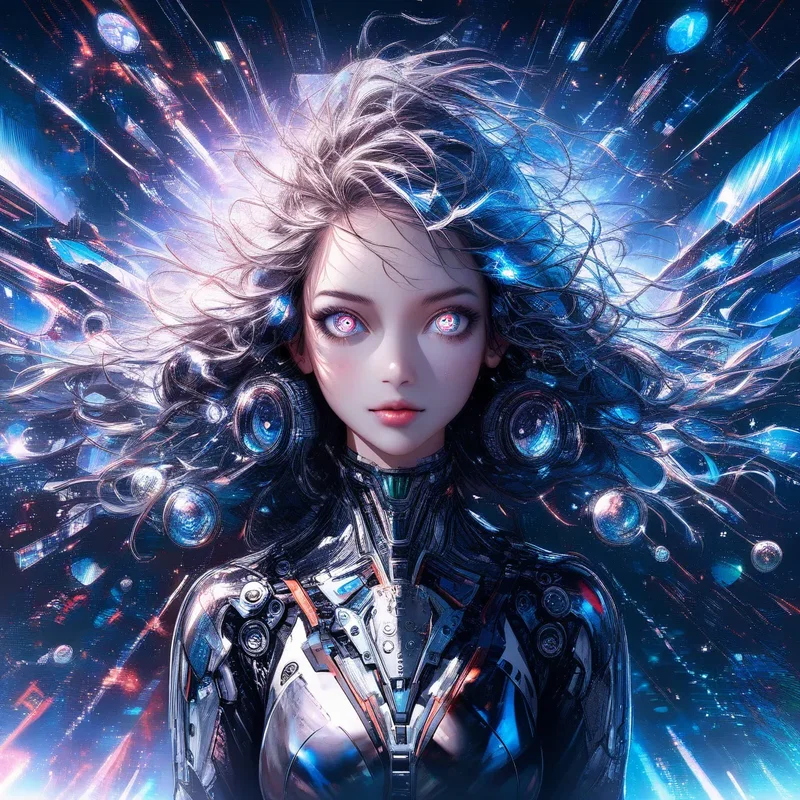 Femme Cybernétique Stellaire