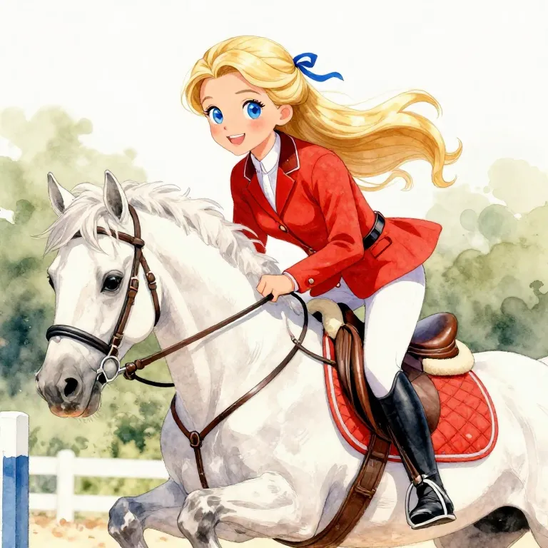 乗馬するお姫様