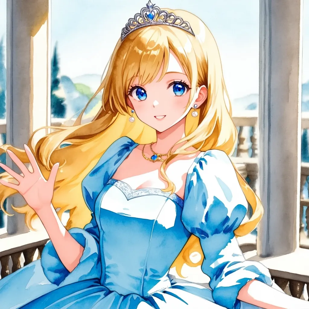 バルコニーで