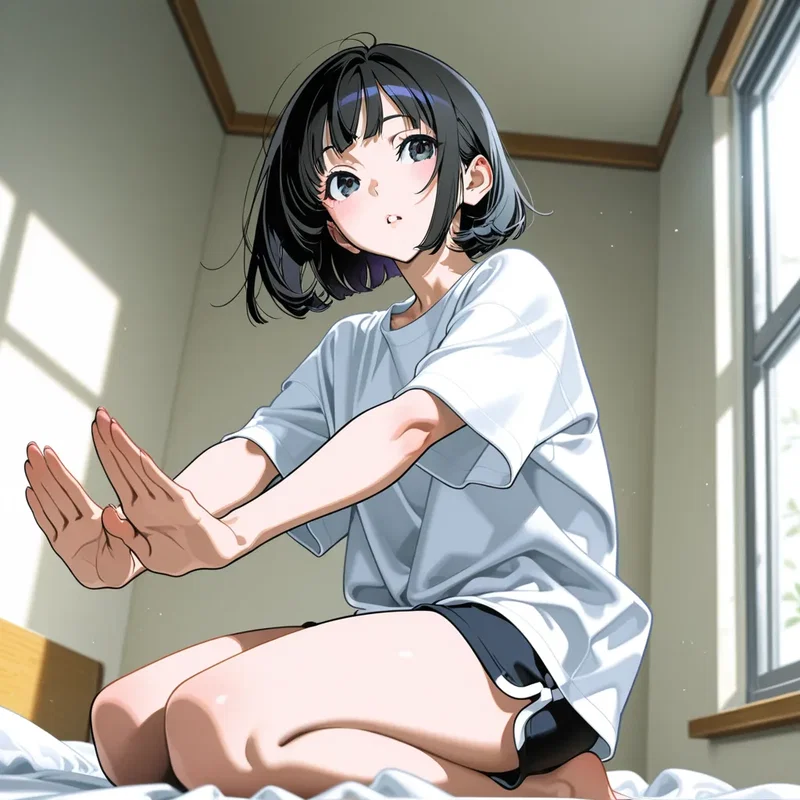 「癒しの魔法～！」ってふざけてたらバッチリ家族に見られててちょっと恥ずかしくなった女の子