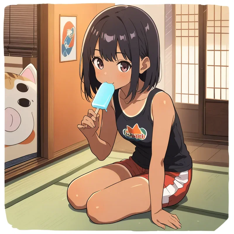 アイスを食べる少女2