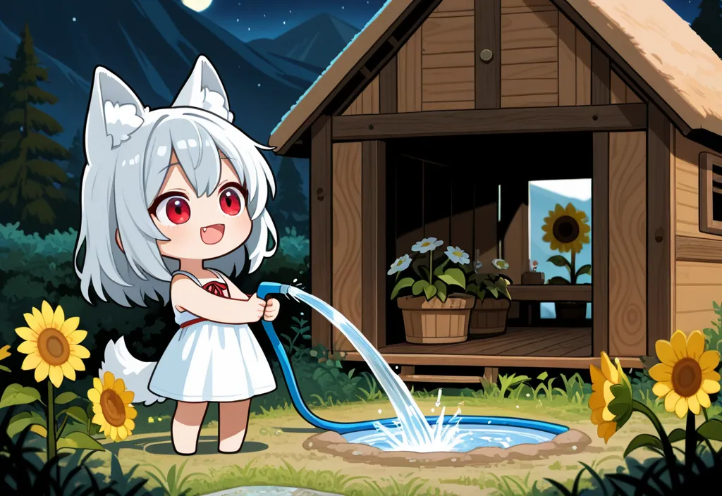 お花に水やり