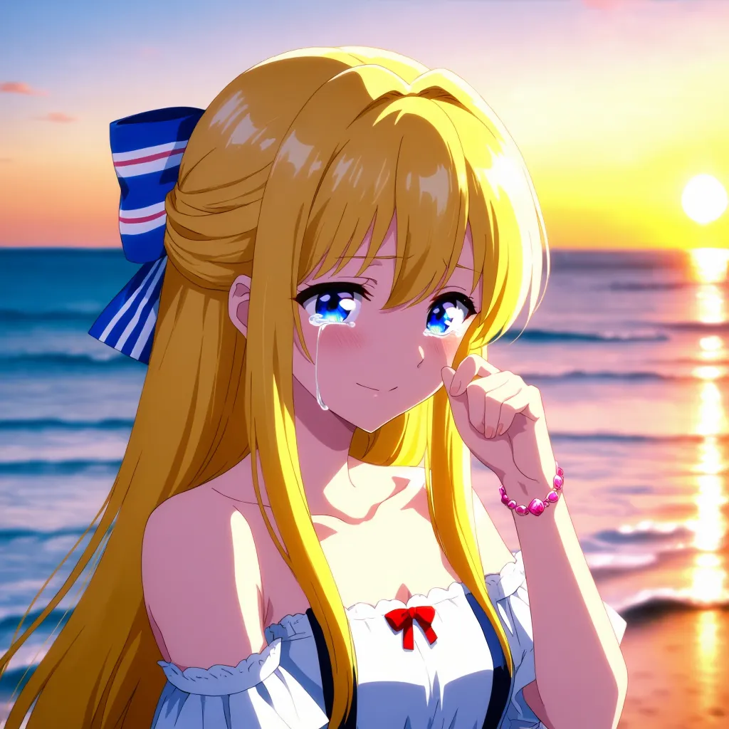 海辺で泣いている姫君