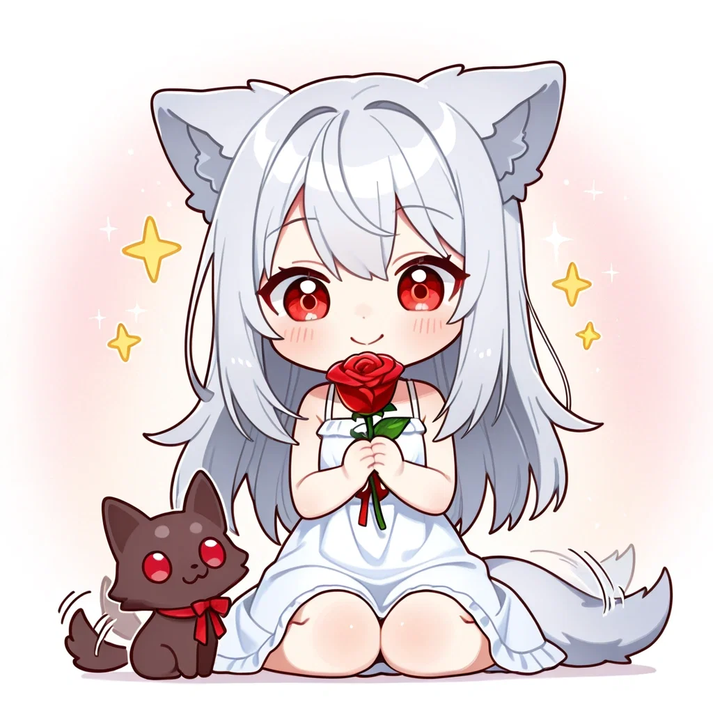 薔薇を持った少女