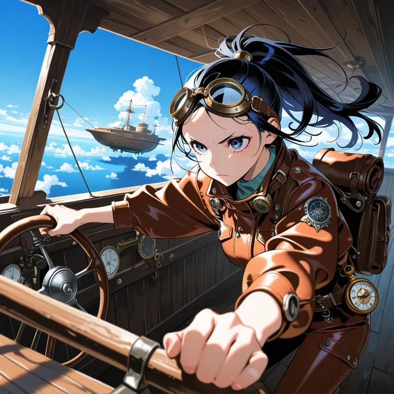 飛空艇のパイロット少女３