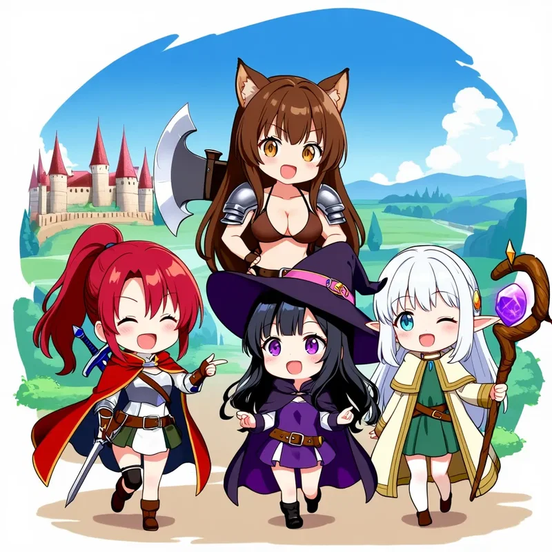 女だらけの勇者パーティーCHIBI