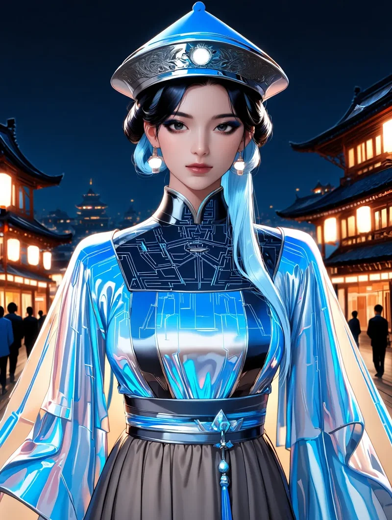 Japonaise en Habits Futuristes