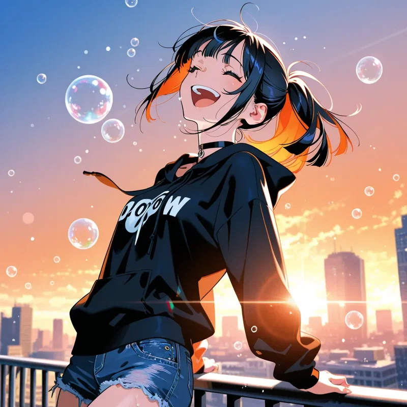 シャボン玉と笑う女の子２