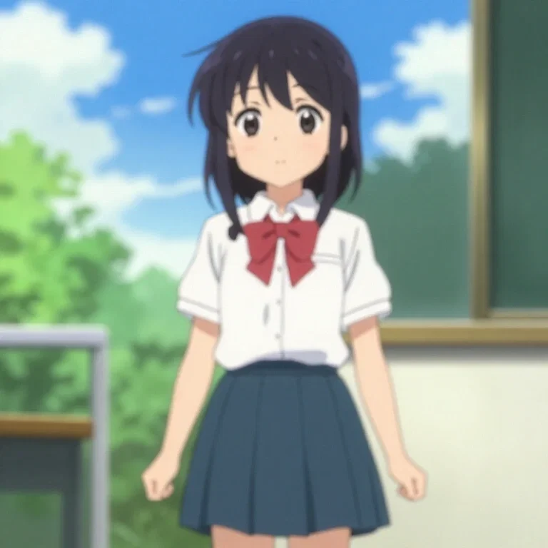 anime little girl school uniform