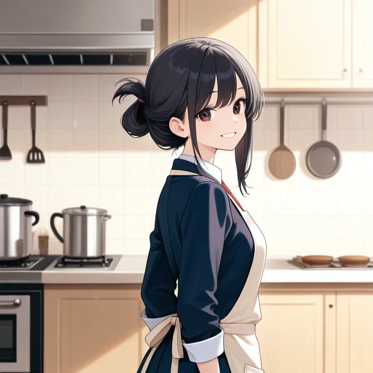 夕飯の準備をする女の子