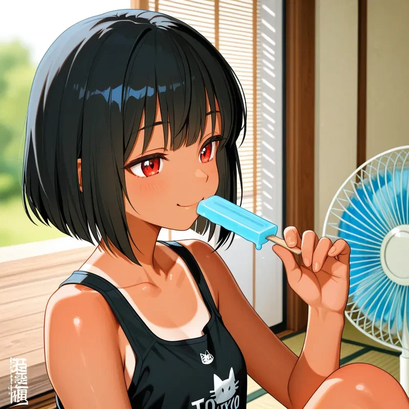 アイスを食べる少女4