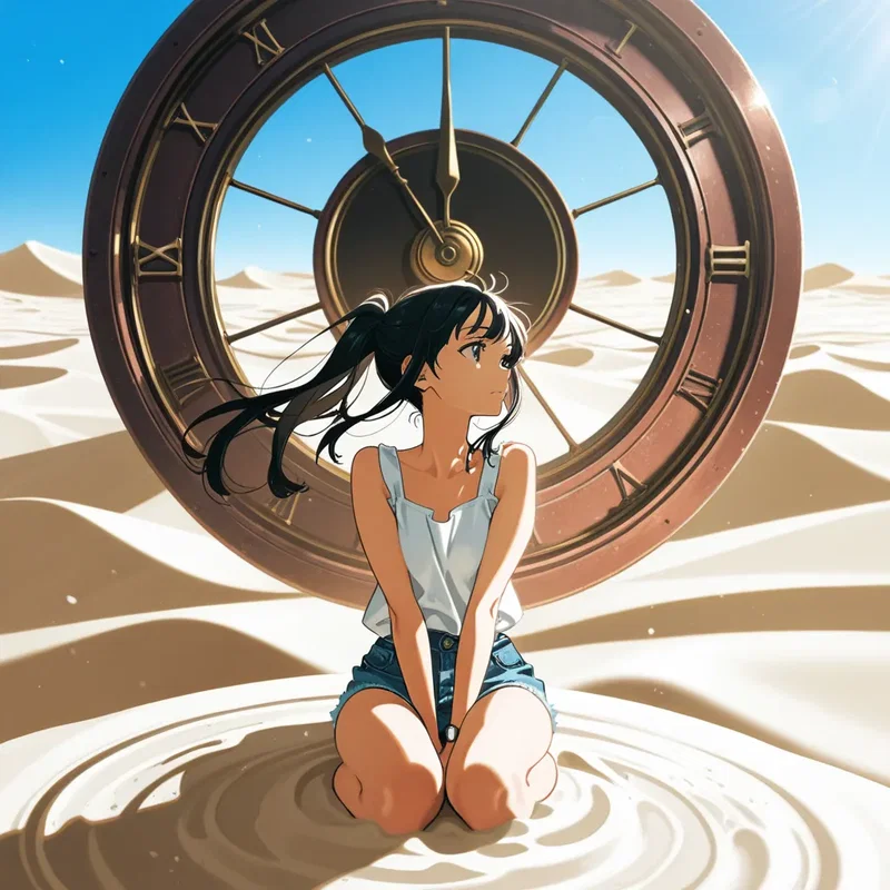 砂と時計と女の子