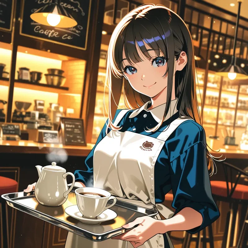 カフェ店員の女の子