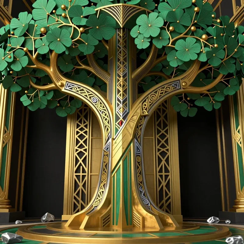 Arbre Stylisé en Art Déco