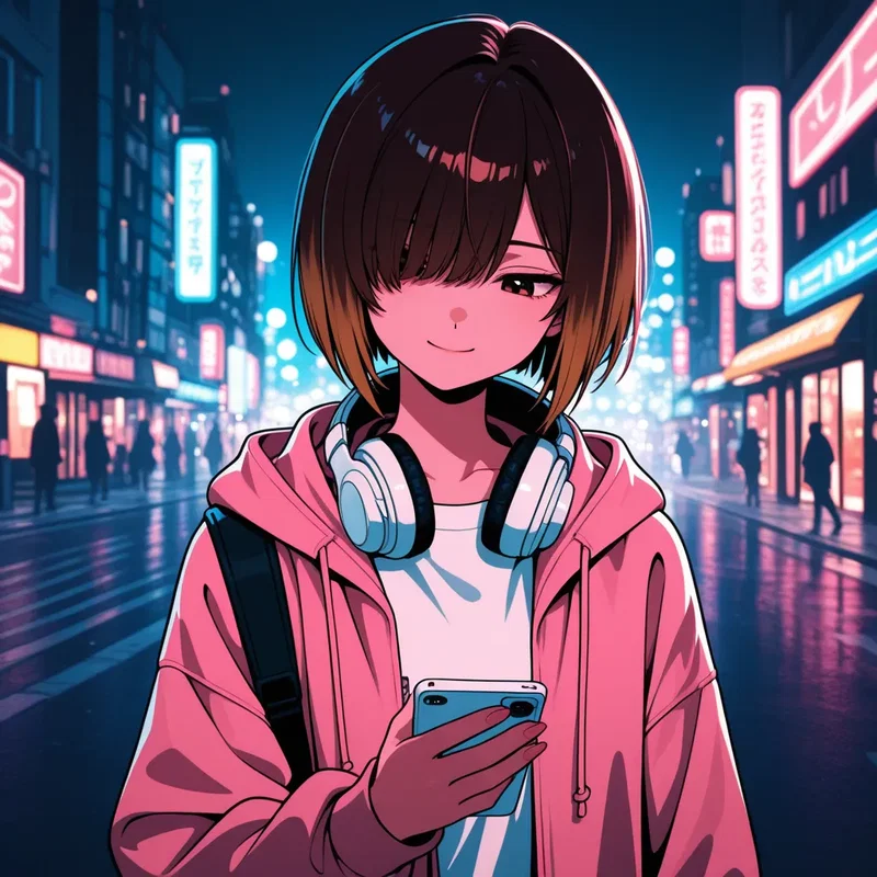 スマホをいじる女の子