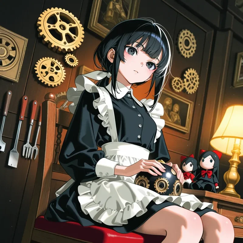 球体関節人形を作っている人形師の女の子
