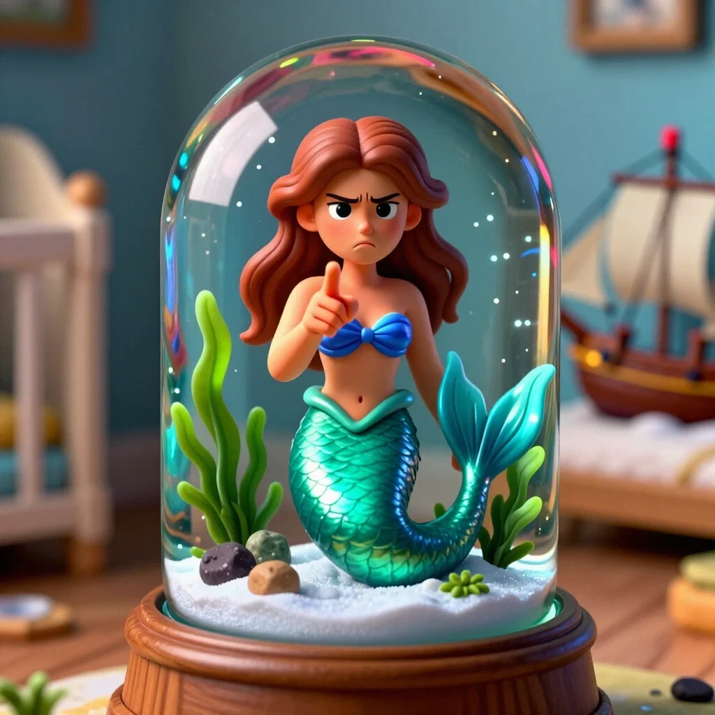 La Sirène en Colère dans sa Prison de Verre