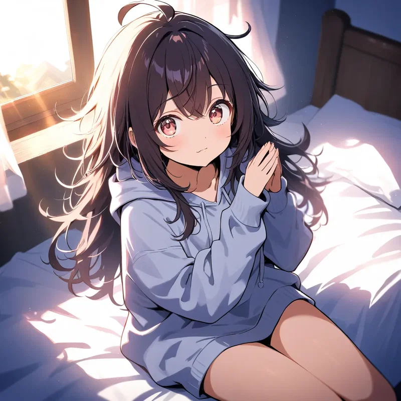 ダブダブの服を着た女の子