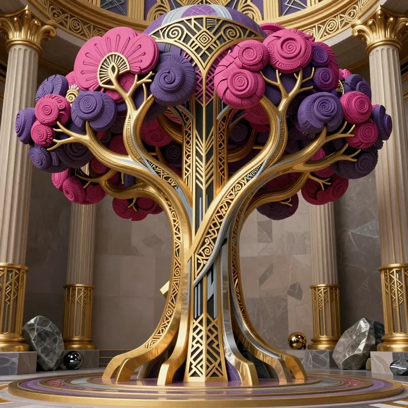 Arbre Stylisé en Art Déco