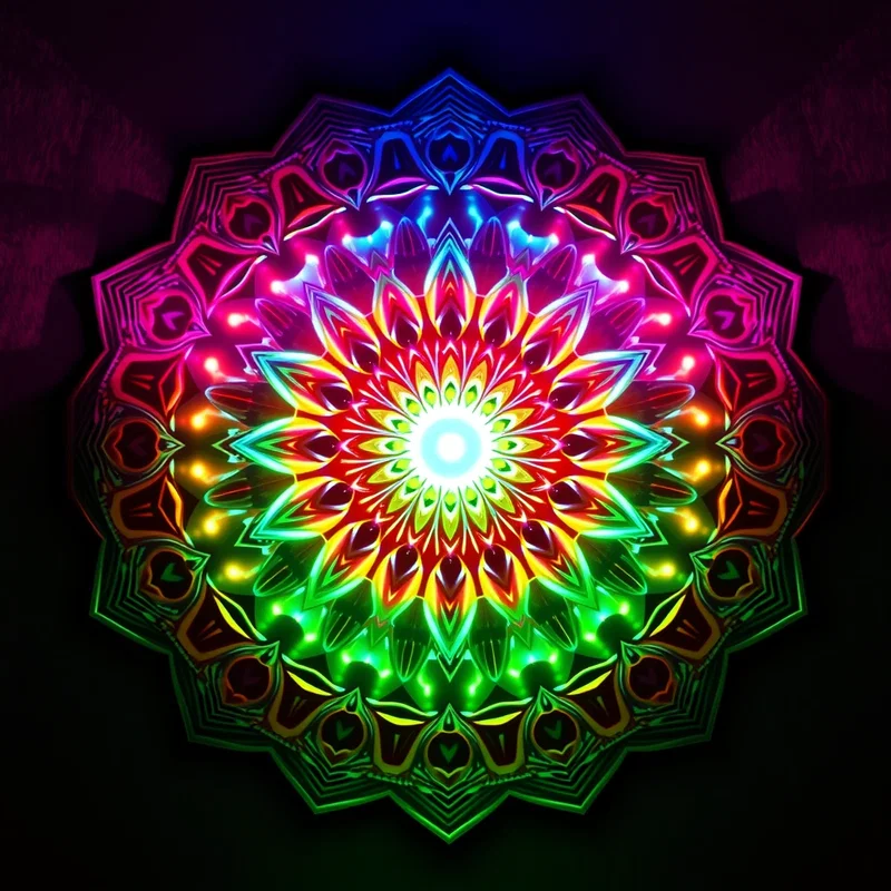 Mandala Lumineux en Relief