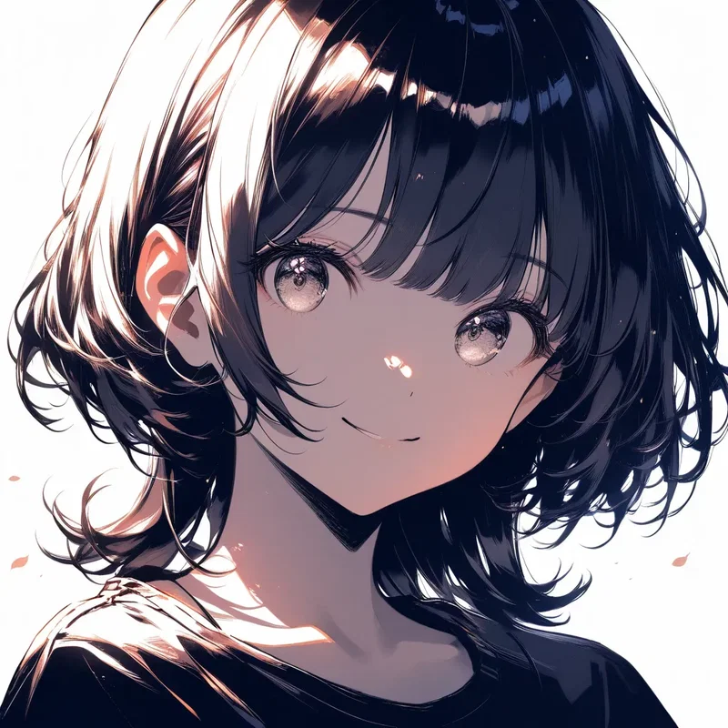 ショートボブの女の子3（セピアVer.）